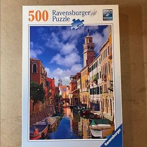🧩 500 piece Ravensburge “In Venice”. Lifelike view of the canal city. Complete.